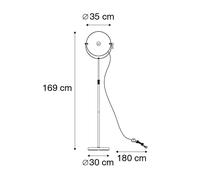 Qazqa Industriel Lampadaire / Lampe De Sol / Lampe Sur Pied / Luminaire / Lumiere / ÃClairage Noir Avec Or / Dorã©E / D'or 35 Cm Rã©Glable - Magnax Acier Noir Oblongue /Rond / Intã©Rieur / Salon E27 M