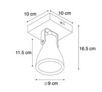 Qazqa Industriel Lot De 2 Plafonnier Spots Industriels Béton Gris 1 Lumière - Creto Pierre/ Gris Rond / Luminaire / Lumiere / ÃClairage / Intérieur / Salon / Cuisine Gu10 Max. 1 X 35... Gris