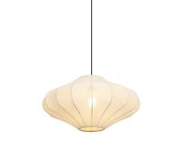 Qazqa japandi lampe suspendue suspension crème rond 50cm Plu | E27, Compatible avec ampoules LED, idéal pour la salle à manger et le salon