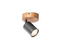 QAZQA jeana - Spot mural et plafond - 1 lumière - L 9.5 cm - Marron - Rustique - éclairage intérieur - Salon I Chambre I Cuisine I Salle à manger