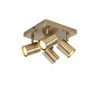 Qazqa jeana - Spot plafond, plafonnier - 4 lumière - L 20 cm - Bronze - Moderne - éclairage intérieur - Salon I Chambre I Cuisine I Salle à manger