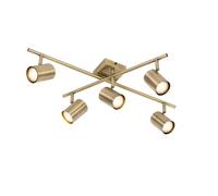 Qazqa jeana - Spot plafond, plafonnier - 5 lumière - L 62 cm - Bronze - Moderne - éclairage intérieur - Salon I Chambre I Cuisine I Salle à manger