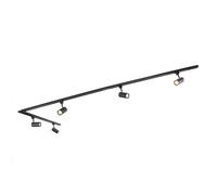 Qazqa jeana - Système de rail spot luminaire plafond, plafonnier compatible pour led - 5 lumière - L 2860 mm - Noir - Moderne - éclairage intérieur - Salon I Chambre I Cuisine I Salle à manger