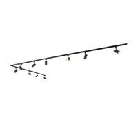 Qazqa jeana - Système sur rail spot luminaire plafond, plafonnier compatible pour led - 10 lumière - L 476 cm - Noir - Moderne - éclairage intérieur - Salon I Chambre I Cuisine I Salle à manger