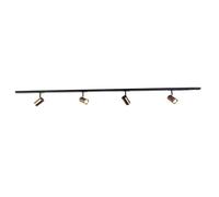 Qazqa jeana - Système sur rail spot luminaire plafond, plafonnier compatible pour led - 4 lumière - L 193 cm - Bronze - Moderne - éclairage intérieur - Salon I Chambre I Cuisine I Salle à manger