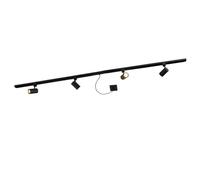 Qazqa jeana - Système sur rail spot luminaire plafond, plafonnier compatible pour led - 4 lumière - L 200 cm - Noir - Moderne - éclairage intérieur - Salon I Chambre I Cuisine I Salle à manger
