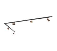 Qazqa jeana - Système sur rail spot luminaire plafond, plafonnier compatible pour led - 5 lumière - L 285.5 cm - Bronze - Moderne - éclairage intérieur - Salon I Chambre I Cuisine I Salle à manger