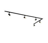 Qazqa jeana - Système sur rail spot luminaire plafond, plafonnier compatible pour led - 5 lumière - L 300 cm - Noir et Or - Moderne - éclairage intérieur - Salon I Chambre