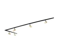 QAZQA jeana - Système sur rail spot luminaire plafond, plafonnier compatible pour led - 5 lumière - L 300 cm - Noir et Or - Moderne - éclairage intérieur - Salon I Chambre I Cuisine I Salle à manger