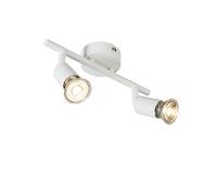 Qazqa jeany - Spot plafond, plafonnier - 2 lumière - H 115 mm - Blanc - Moderne - éclairage intérieur - Salon I Chambre I Cuisine I Salle à manger