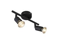 QAZQA jeany - Spot plafond, plafonnier - 2 lumière - H 115 mm - Noir - Moderne - éclairage intérieur - Salon I Chambre I Cuisine I Salle à manger