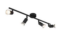 QAZQA jeany - Spot plafond, plafonnier - 4 lumière - L 650 mm - Noir - Moderne - éclairage intérieur - Salon I Chambre I Cuisine I Salle à manger