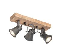 QAZQA jelle - Spot plafond, plafonnier - 3 lumière - L 35 cm - Noir - Rustique - éclairage intérieur - Salon I Chambre I Cuisine I Salle à manger