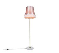 Qazqa kaso - Lampadaire avec Abat-Jour - 1 lumière - H 1750 mm - Rose - Rétro - éclairage intérieur - Salon I Chambre I Cuisine I Salle à manger