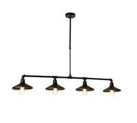 QAZQA laser hl - Suspension réglable Rustique - 4 lumière - L 1300 mm - Noir - Industriel,Classique/Antique,Rustique - Éclairage intérieur - Salon
