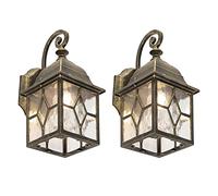 Qazqa london - Lanterne murale - 2 pièces - L 15 cm - Bronze - Rustique, Classique/Antique - éclairage extérieur