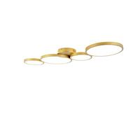 Qazqa lupolo - LED Dimmable Plafonnier variateur inclus - 4 lumière - L 100 cm - Doré/Laiton - Moderne - éclairage intérieur - Salon I Chambre I Cuisine I Salle à manger