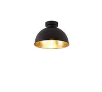 Qazqa magnax - Plafonnier - 1 lumière - Ø 28 cm - Noir - Rustique - éclairage intérieur - Salon I Chambre I Cuisine I Salle à manger