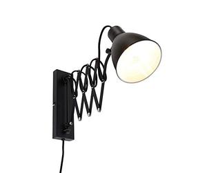 Qazqa merle - Applique murale bras articulé - 1 lumière - L 13 cm - Noir - Rustique - éclairage intérieur - Salon I Chambre I Cuisine I Salle à manger