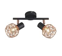 Qazqa mesh - Spot plafond, plafonnier - 2 lumière - L 250 mm - Cuivre - Design, Moderne - éclairage intérieur - Salon I Chambre I Cuisine I Salle à manger