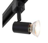 Qazqa Moderne 1 Fase Railplafonnier Spot Zwart - Jeany Acier Noir Rond / Luminaire / Lumiere / ÃClairage / Intã©Rieur Gu10 Max. 1 X 50 Watt Noir