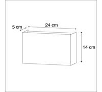 Qazqa Moderne Applique Murale Moderne Noir - Otan Aluminium Noir Rectangulaire / Luminaire / Lumiere / ÃClairage / Intã©Rieur / Salon / Cuisine G9 Max. 2 X 40 Watt Noir