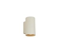 Qazqa moderne applique murale up & down beige rond 10cm Sandy | GU10, max. 10w, Compatible avec ampoules LED, à 2 lumières, idéal pour le salon
