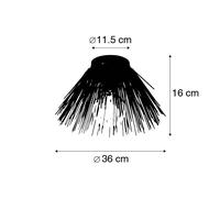 Qazqa Moderne Art Deco Plafondlamp Zwart - Broom Acier Noir Rond / Luminaire / Lumiere / Éclairage / Intérieur / Salon / Cuisine E27 Max. 1 X 40 Watt Noir