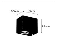Qazqa Moderne /Design Applique Murale Moderne Noire Ip44 - Baleno I. Acier Inoxydable Noir Rectangulaire / Extérieur / Jardin / Luminaire / Lumiere / Éclairage Gu10 Max. 1 X 35 Watt Noir