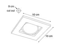 Qazqa Moderne /Design Lot De 10 Spots Encastrables Blanc Orientable - Qure Aluminium Blanc Carrã© / Luminaire / Lumiere / ÃClairage / Intã©Rieur / Salon / Cuisine Gu10 Max. 1 X 50 Watt Blanc