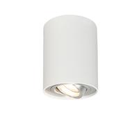 Qazqa Moderne Ensemble De 6 Plafonnier Spots Blancs Rotatifs Et Inclinables - Rondoo 1 Up Aluminium Blanc Cylindre / Luminaire / Lumiere / Éclairage / Intérieur / Salon / Cuisine Gu10 Max. 6... Blanc