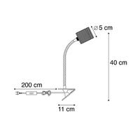 Qazqa Moderne Lampe à Pince Moderne Noire Avec Bras Flexible - Cavalux Acier Noir Oblongue / Luminaire / Lumiere / ÃClairage / Intã©Rieur / Salon E27 Max. 1 X 40 Watt Noir