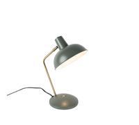 Qazqa Moderne Lampe De Table / Lampe Ã¡ Poser / Luminaire / Lumiere / ÃClairage Rã©Tro Gris Avec Bronze - Milou Acier Bronze,Vert Rond / Lampe De Lecture / Intã©Rieur / Salon E14 Max. 1 X 40 Watt Vert