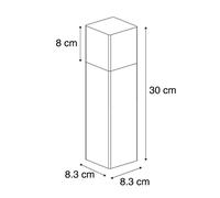 Qazqa Moderne Lampe D'extã©Rieur Sur Pied Noire Avec Abat-Jour Blanc Opale 30 Cm - Danemark Aluminium /Plastique Noir,Blanc Rectangulaire / Jardin / Luminaire / Lumiere / ÃClairage E27 Max. 1 X 15 Wat
