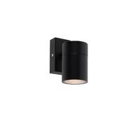 Qazqa Moderne Lot De 2 Applique Murales D'extã©Rieur Noir Acier Inoxydable Ip44 - Solo Noir Cylindre / Jardin / Luminaire / Lumiere / ÃClairage Gu10 Max. 1 X 35 Watt Noir