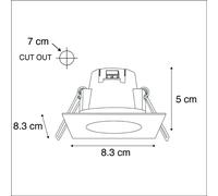 Qazqa Moderne Lot De 3 Spots Encastrables Carrã© Acier Avec Led Ip65 - Simply Acier Inoxydable Acier Carrã© / Extã©Rieur / Jardin / Luminaire / Lumiere / ÃClairage / Intã©Rieur / Salon /... Multicolor