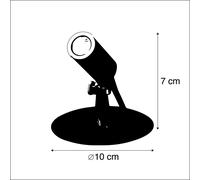 Qazqa Moderne Lot De 4 Spots Avec Led Ip68 - Garly Aluminium /Plastique Noir Cylindre / Extã©Rieur / Jardin / Luminaire / Lumiere / ÃClairage Led (Non Remplaã§Able) Max. 4 X 12 Watt Noir