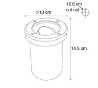Qazqa Moderne Lot De 5 Spots De Sol Extã©Rieurs Inox Ip65 - Delux Verre /Plastique /Acier Inoxydable Acier Rond / Jardin / Luminaire / Lumiere / ÃClairage / Intã©Rieur Gu10 Max. 5 X 50 Watt Multicolor