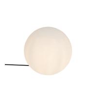 Qazqa Moderne Moderne Buiten Vloerlamp Wit 35cm Ip65 - Nura Plastique Blanc Globe / Extérieur / Jardin / Luminaire / Lumiere / Éclairage E27 Max. 1 X 23 Watt Blanc