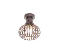 Qazqa Moderne Moderne Plafondlamp Bruin 18 Cm - Frances Aluminium Marron Rond / Luminaire / Lumiere / Éclairage / Intérieur / Salon / Cuisine E27 Max. 1 X 40 Watt Marron