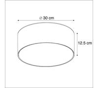 Qazqa Moderne Plafonnier Rose 30 Cm Avec Led - Drum Led Mã©Tal /Tissu Rose Rond / Luminaire / Lumiere / ÃClairage / Intã©Rieur / Salon / Cuisine Led (Non Remplaã§Able) Max. 1 X 10 Watt Rose