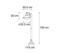 Qazqa Moderne Poteau Extã©Rieur Moderne Noir 100 Cm Ip44 - Marcel Aluminium /Plastique Noir Oblongue / Jardin / Luminaire / Lumiere / ÃClairage E27 Max. 1 X 40 Watt Noir