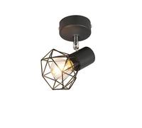 Qazqa mosh - Spot plafond, plafonnier - 1 lumière - L 90 mm - Noir - Moderne - éclairage intérieur - Salon I Chambre I Cuisine I Salle à manger