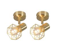 Qazqa mosh - Spot plafond, plafonnier - 2 lumière - H 160 mm - Doré/Laiton - Moderne - éclairage intérieur - Salon I Chambre I Cuisine I Salle à manger