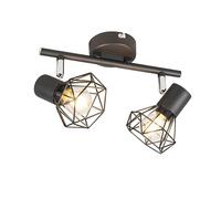 Qazqa mosh - Spot plafond, plafonnier - 2 lumière - L 34 mm - Noir - Moderne - éclairage intérieur - Salon I Chambre I Cuisine I Salle à manger