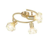 Qazqa mosh - Spot plafond, plafonnier - 3 lumière - Ø 420 mm - Laiton - Moderne - éclairage intérieur - Salon I Chambre I Cuisine I Salle à manger