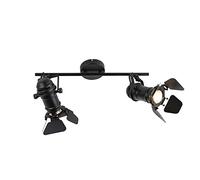Qazqa movie - Spot plafond, plafonnier - 2 lumière - H 280 mm - Noir - Rustique - éclairage intérieur - Salon I Chambre I Cuisine I Salle à manger