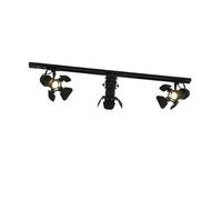 QAZQA movie - Système sur rail spot luminaire plafond, plafonnier compatible pour led - 3 lumière - L 100 cm - Noir - Moderne - éclairage intérieur - Salon I Chambre I Cuisine I Salle à manger