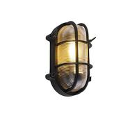 Qazqa nautica - Applique murale - 1 lumière - L 250 mm - Noir - Rustique - éclairage extérieur