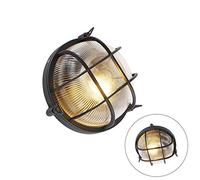 Qazqa nautica - Applique murale - 1 lumière - L 260 mm - Noir - Rustique - éclairage extérieur - Salle de bains